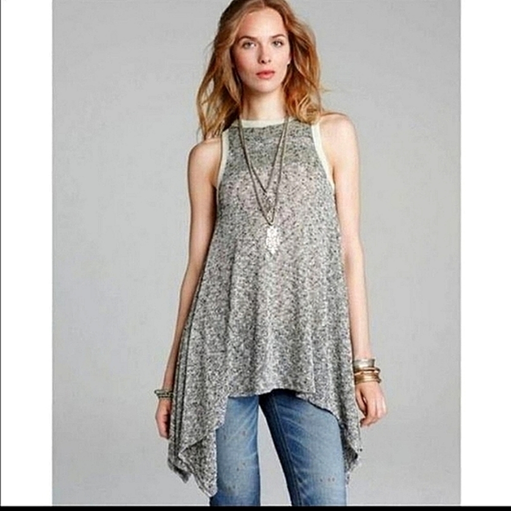 Free People Sheer Knit Tunic Tanktop - Picture 2 of 8